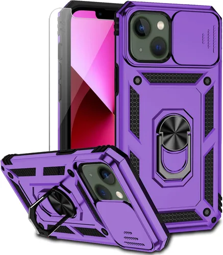 Vista 11 de Funda para iPhone 13 Mini con cubierta para lente de cámara, protector de pantalla HD, doble capa de protección contra caídas de grado militar