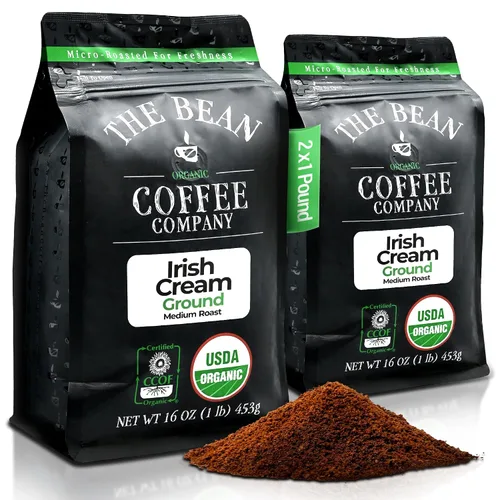 Vista 50 de The Bean Organic Coffee Company Mezcla africana, tostado medio, café molido, bolsa de 16 onzas, Café molido tostado orgánico