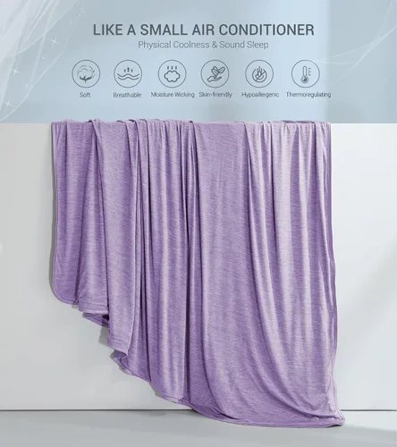Vista 99 de Marchpower - Manta de enfriamiento para niños que duermen con calor, manta de lana fresca Arc-Chill con diseño de doble cara, fibra de enfriamiento