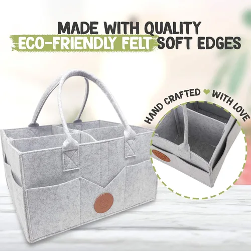 Vista 8 de KeaBabies Cambiador de pañales portátil y organizador de pañales para bebé, tapete cambiador plegable impermeable para bebés, organizador grande