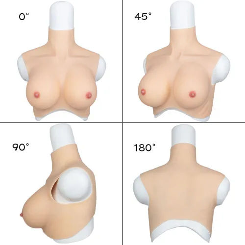 Vista 2 de Pechos de silicona C-G Cup Breast Forms Fake Boobs para Crossdresser Drag Queen Transgénero AlgodónGel Relleno