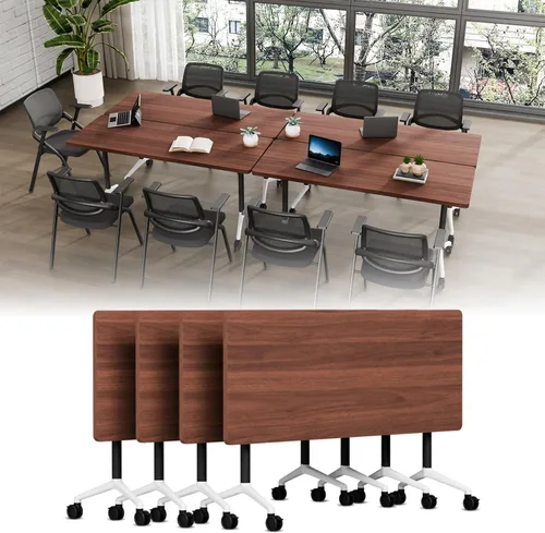 Vista 58 de Folding Conference Table with Wheels, Modular Foldable Conference Room Training Tables for Training Rooms, Flip Top Mobile Rolling Meeting Seminar