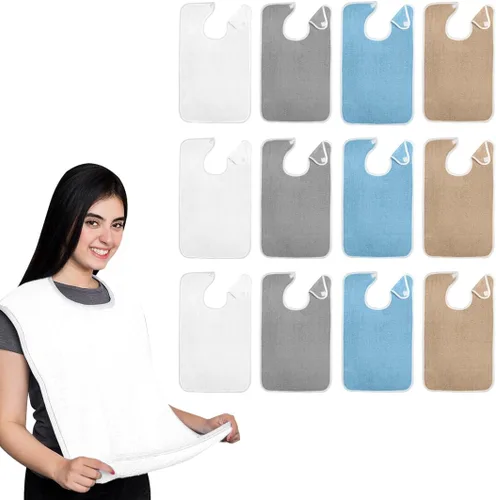 Vista 9 de Avalon Towels Adult Bibs for Women 100% Cotton Bib for Adults for Eating - Terry Cloth Adult Bibs for Men Clothing Protectors