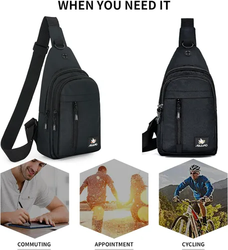 Vista 8 de Bolso bandolera para hombre, bolsillo antirrobo de nailon, bolsos cruzados de moda, mochila de hombro para el trabajo al aire libre, viajes