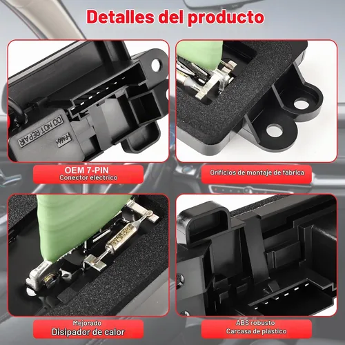 Vista 3 de FAERSI 89019100 Kit de resistencia de motor de ventilador de HVAC con arnés de repuesto para Chevy Trailblazer GMC Envoy 2002-2009, Buick Rainier