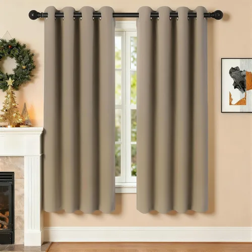 Vista 85 de Cortinas de oscurecimiento de habitación de 45 pulgadas de largo para dormitorio y sala de estar, cortinas térmicas aislantes con ojales