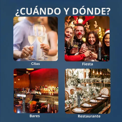 Vista 7 de Abrebotellas de vino eléctrico, 5 en 1, abrebotellas de vino Plata 5 en 1