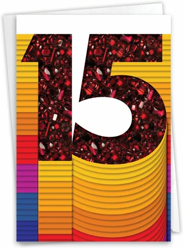 Vista 11 de NobleWorks Tarjeta de hito de trabajo del 15º aniversario (cotrabajador) con sobre de 5 x 7 pulgadas para hombres y mujeres, parejas (1 tarjeta) 15