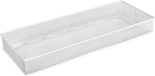 Vista 8 de YBM HOME Organizador de cajones de malla blanca para cajones y estantes, soporte para suministros escolares, cesta organizadora de escritorio