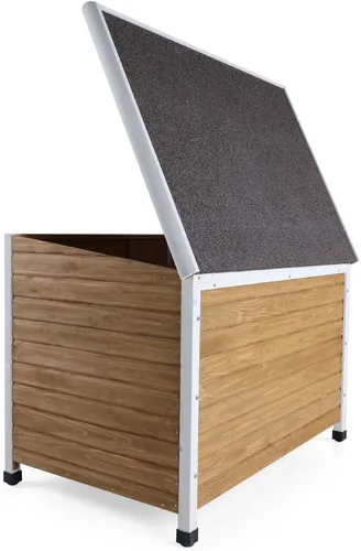 Vista 7 de Petsfit - casetas cuchas de madera para perros pequeños, medianos y perros grandes, resistente a la intemperie para perros, con patas elevadas.