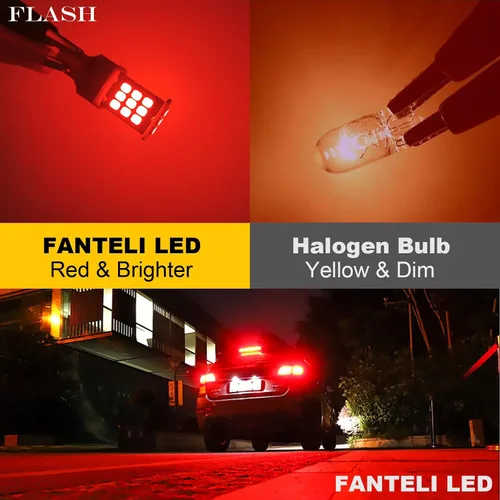 Vista 3 de 7443 Bombilla LED de Freno Intermitente, 300% Más Brillante 7440 7441 7444 7443R T20 W21W Enchufe y Reproducción de Luces de Freno Traseras LED