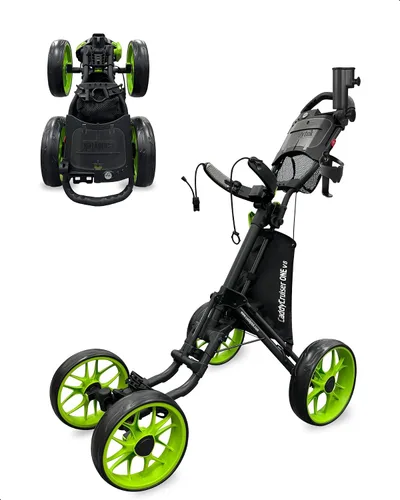 Vista 9 de CaddyTek - Carrito de golf con 4 ruedas, Caddy Cruiser One versión 8 1, plegable con un clic, ligero, carrito de caddie, compacto, fácil de abrir