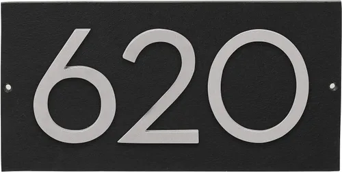 Vista 2 de Montague Metal Products Placa de dirección horizontal de 6 pulgadas flotante con números de casa, aluminio, fácil de instalar, horizontal, 3 dígitos