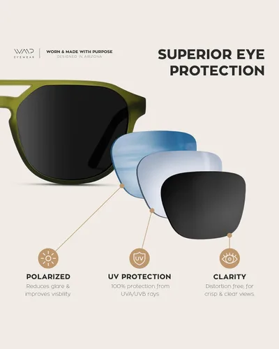 Vista 3 de WearMe Pro Gafas de sol rectangulares polarizadas de doble puente para hombre