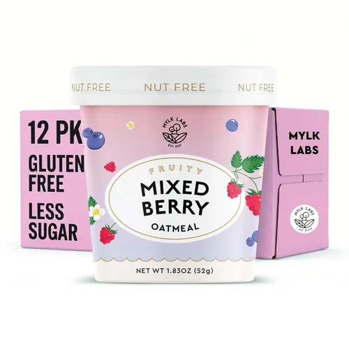 Vista 16 de Mylk Labs - Avena instantánea – Manzana – Sin nueces, sin gluten, alta fibra, alto en proteínas, desayuno bajo en azúcar, paquete de 6