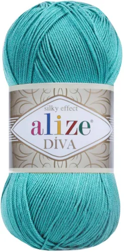 Vista 25 de Alize Diva Silk Effect 100% hilo acrílico de microfibra, 1 madejas de bola de 3.53 oz 383yds color (1 - crema)