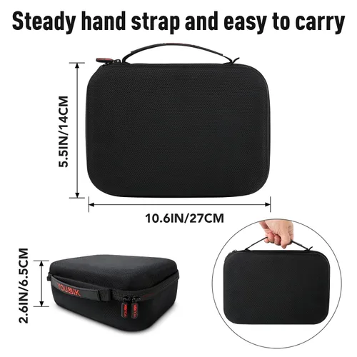 Vista 5 de Younik Controller Carrying Travel Case, Protective Hard Case for 2 Universal Controllers, Compatible with P5, P4, X-box 1, Switch Pro, Black
