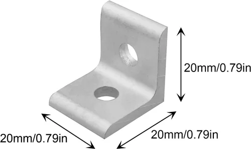 Vista 4 de 10 unids 2020 perfil de extrusión de aluminio dentro del soporte de esquina conector de ángulo recto