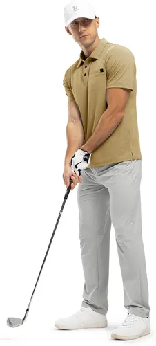 Vista 7 de Rdruko Polo de golf para hombre, manga corta, ajuste seco, cuello con bolsillo, tenis, trabajo, casual