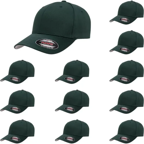 Vista 19 de Gorra de béisbol Flexfit Wooly Combed Premium de 6 paneles estructurada Ajuste elástico Paquete al por mayor disponible Negro