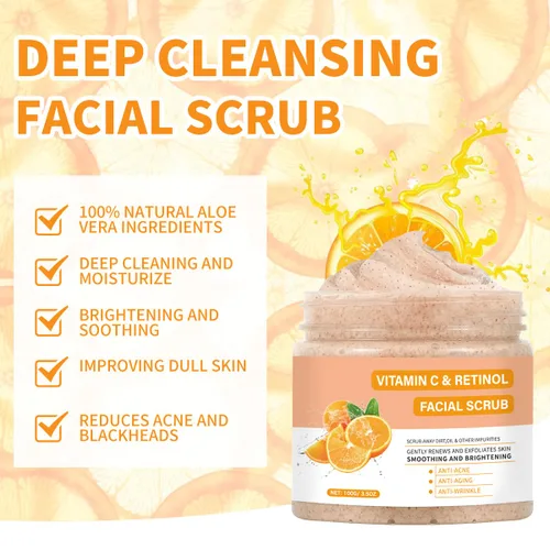 Vista 4 de Exfoliante Facial con Vitamina C, Jabón Exfoliante Facial con Retinol, Jabón Exfoliante Facial, Exfoliante Facial para Mujeres, Jabón Limpiador