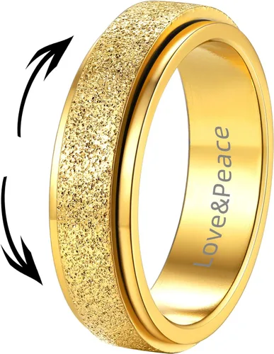 Vista 23 de Supcare Anillos antiestrés para mujer de 4/6/0.315 in para la ansiedad, anillo de pulgar con chorro de arena, regalo para mujeres, talla 7-14