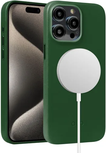 Vista 15 de alto Funda para teléfono compatible con iPhone 15 2023 y MagSafe, funda magnética de cuero italiano, funda protectora contra caídas de la serie Clop