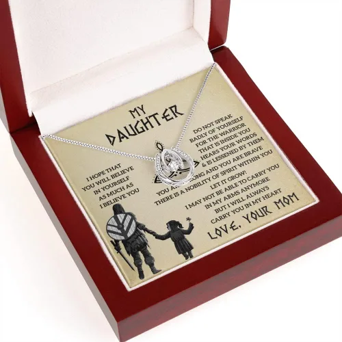 Vista 6 de Collar para hija, un amor eterno de mamá, regalo para hija de mamá, estilo vikingo atractivo, colgante vikingo, joyería vikinga para cumpleaños