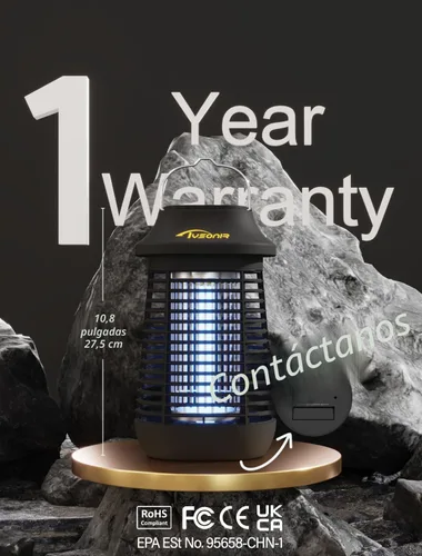 Vista 3 de Bug Zapper 4200 V para exteriores e interiores, cable de alimentación de 9.84 pies con interruptor, exterminadores eléctricos impermeables