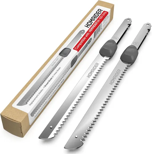 Vista 10 de Homaider - Cuchillo eléctrico para cortar carne 2 cuchillas, tenedor