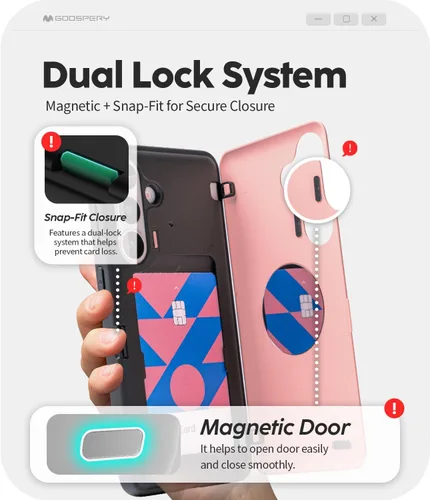 Vista 196 de GOOSPERY Parachoques magnético para puerta compatible con Galaxy S9 Plus, tarjetero tipo billetera con cierre automático por iman, funda protectora