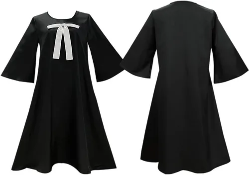Vista 3 de Lmetsky Disfraz de anime para cosplay, vestido de anime, traje de anime Unifrom con peluca para fiesta de Halloween Negro
