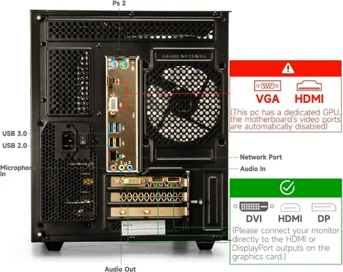 Vista 7 de suevery Prebuilt Desktop Computer Gaming PC Negro PC Memoria DDR4 16G, SSD 512G, AMD Ryzen5 6Cores 3.6G hasta 4.1G, tarjeta gráfica Radeon 4G