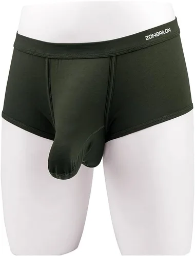 Vista 2 de ZONBAILON Men's Bulge Enhancing Brief Dual Pouch Underwear Breathable Bikinis Boxer Modal Trunk