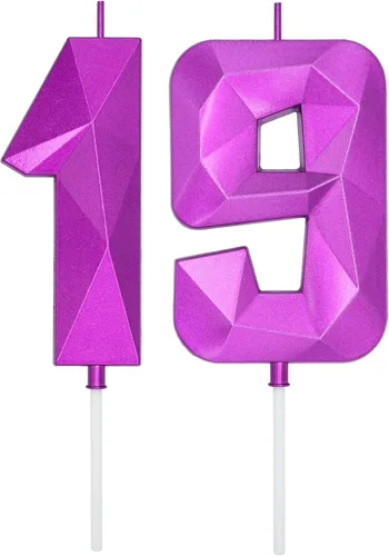 Vista 318 de DERVENTA Vela Grande de Cumpleaños Número 3D Verde Luminoso de 3.7 Pulgadas Celebración de Fiesta Aniversario Decoración Adorno para Pastel 1 Pieza