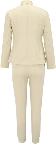 Vista 4 de Women's 2024 Soft Two Piece Outfits Blazers Jacket and Short Pants Double Breasted Business Work Casual Suit Sets