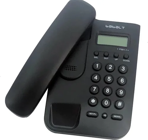 Vista 3 de Teléfono básico con cable, TelPal FSK/DTMF Teléfono de identificación de llamadas simple con pantalla LCD para mostrar el número de llamada Negro
