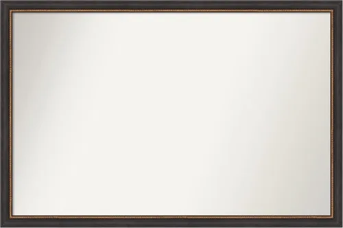 Vista 199 de Amanti Art Espejo de baño negro para sobre el fregadero, 23 x 23 pulgadas, espejo cuadrado negro Ashton, marco de madera tradicional mediano, se