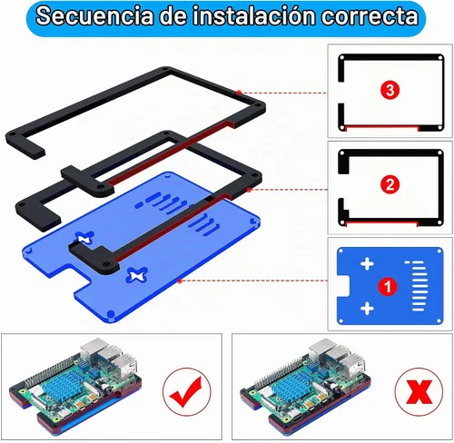 Vista 6 de Miuzei Funda para Raspberry Pi 4 Modelo B 4gb con ventilador