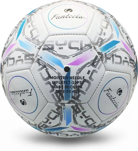 Vista 3 de Balón de fútbol oficial tamaño 5 para interiores y exteriores, pelota de fútbol suave al tacto con bomba, uso adulto y joven