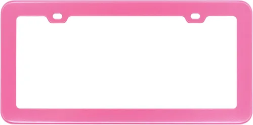 Vista 2 de 2PCs Creathome marcos de matrícula de acero inoxidable con color rosa Barbie