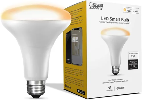Vista 6 de Feit Electric OM60/SW/HK 60W equivalente a A19 Smart, funciona con Apple HomeKit y control de voz Siri, no requiere concentrador, 4.4 pulgadas