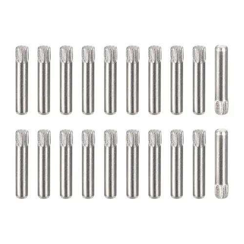 Vista 33 de uxcell Pasadores de acero inoxidable 304 de 0.05 x 0.236 pulgadas, 20 pines de cabeza moleteada con extremo biselado plano, clavijas de madera