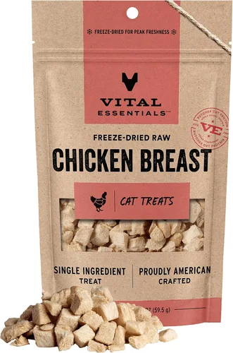 Vista 13 de Vital Essentials Golosinas liofilizadas para gatos, menudos de pavo, bolsa de 1 onza