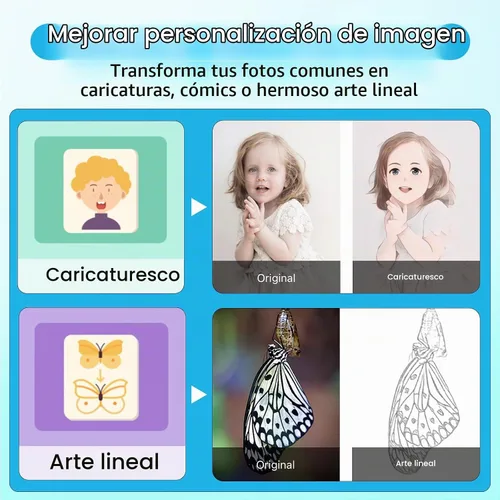 Vista 5 de HuiJuKeJi Mini Impresora de Adhesivos Bluetooth Inteligente de Bolsillo, Impresora Térmica Sin Tinta con 11 Rollos de Papel Térmico y Adhesivos