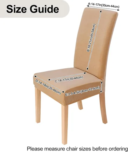 Vista 5 de smiry - Fundas para sillas de comedor de terciopelo elástico y suave, extraíbles, Terciopelo, Beige