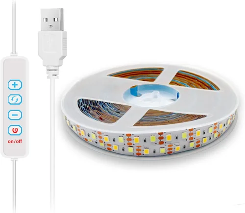 Vista 9 de Tira de luces LED USB de 5 V, tira de luces LED flexibles de 3.28 pies con autoadhesiva, tiras de luz regulables 2800K-6500K para impresora 3D