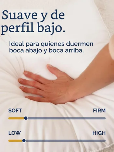 Vista 3 de Juego de 2 almohadas de cama tamaño Queen, funda transpirable 100% algodón, alternativa de plumón premium para personas que duermen de lado, boca