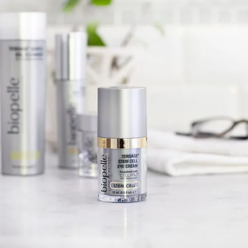 Vista 4 de Biopelle Tensage Crema de ojos con células madre, crema debajo de los ojos para ojeras, hinchazón y bolsas con tecnología CellPro, cafeína, retinol