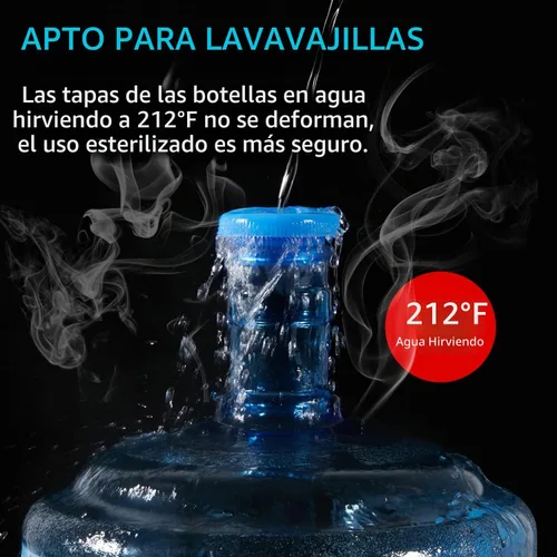 Vista 4 de Tapa reutilizable para jarra de agua de 3 y 5 galones, tapas de botellas de agua para botellas de 2.165 in, tapas de silicona antiderrames